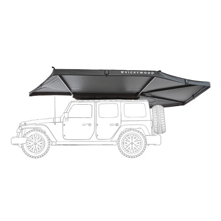 Auvent latéral 270° Leaf Extended GAUCHE 250 cm Gris - Vickywood VW-SA25E-27L-GY camping en tente de toit
