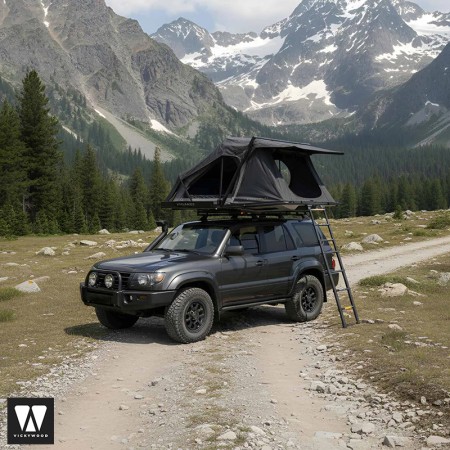 Tente de toit hybride rigide Maple 205 Vickywood sur 4x4  VW-RT-ME-205-GY