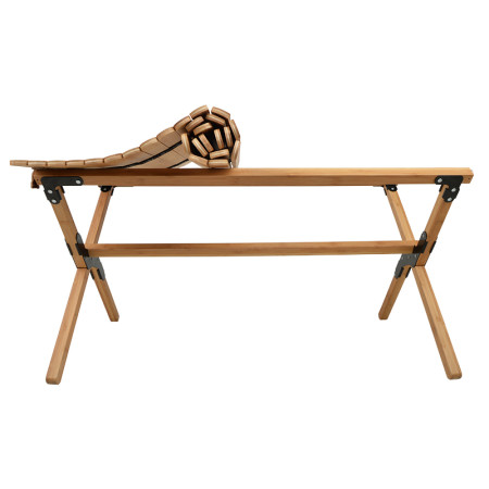 Table de camping pliante Wild Land en bambou avec plateau enroulable facile WL-CHC-FU-PBT