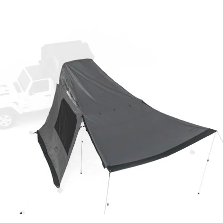 Annexe pour Lite Cruiser Pro 120XL et Bush Cruiser Pro 120 V2 - Tentes de toit WildLand marquise en place vue de dessus