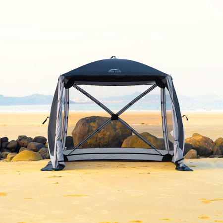Tente yourte moustiquaire Hub Screen House 400XL WildLand sur la plage