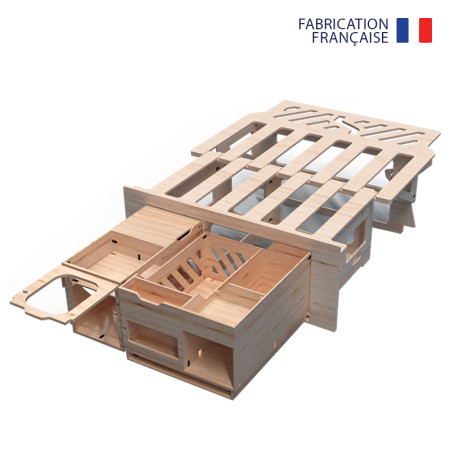MaxiMalle - Malle de camping pour coffre de vans et fourgons création bretonne en bois - Exokit