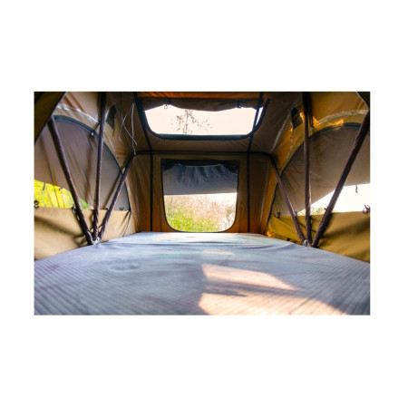 Tente de toit souple dépliante légère Vickywood Small Willow 140 camel pour tout véhicule grande chambre