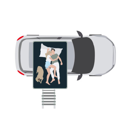 Tente de toit souple dépliante légère Vickywood Small Willow 140 camel pour tout véhicule pour 2 dormeurs