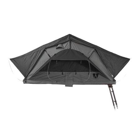 Vickywood tente de toit souple Small Willow 160 grise vue de côté